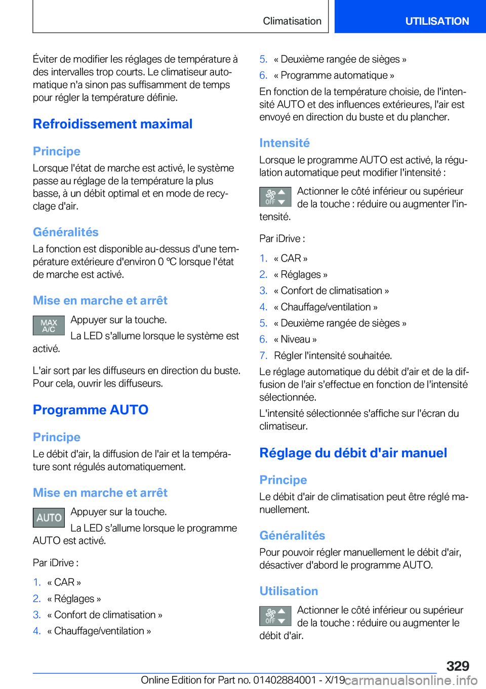 BMW X7 2020  Notices Demploi (in French) �