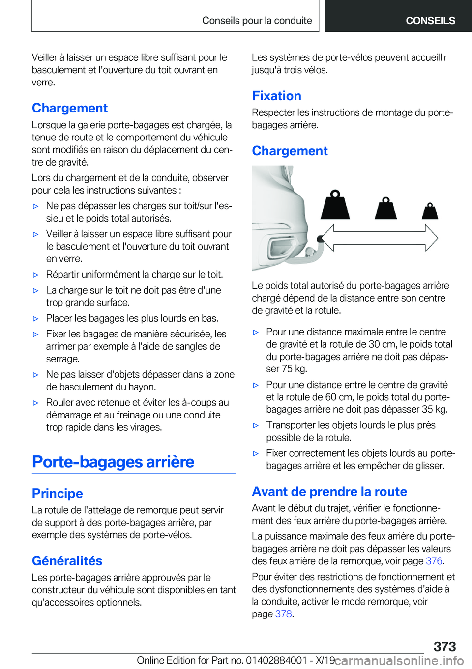 BMW X7 2020  Notices Demploi (in French) �V�e�i�l�l�e�r��