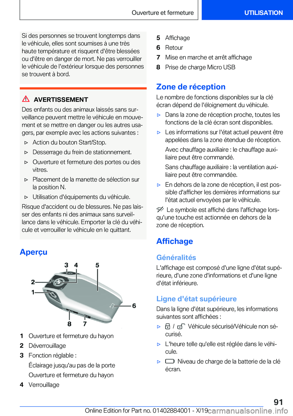 BMW X7 2020  Notices Demploi (in French) �S�i��d�e�s��p�e�r�s�o�n�n�e�s��s�e��t�r�o�u�v�e�n�t��l�o�n�g�t�e�m�p�s��d�a�n�s
�l�e��v�é�h�i�c�u�l�e�,��e�l�l�e�s��s�o�n�t��s�o�u�m�i�s�e�s��