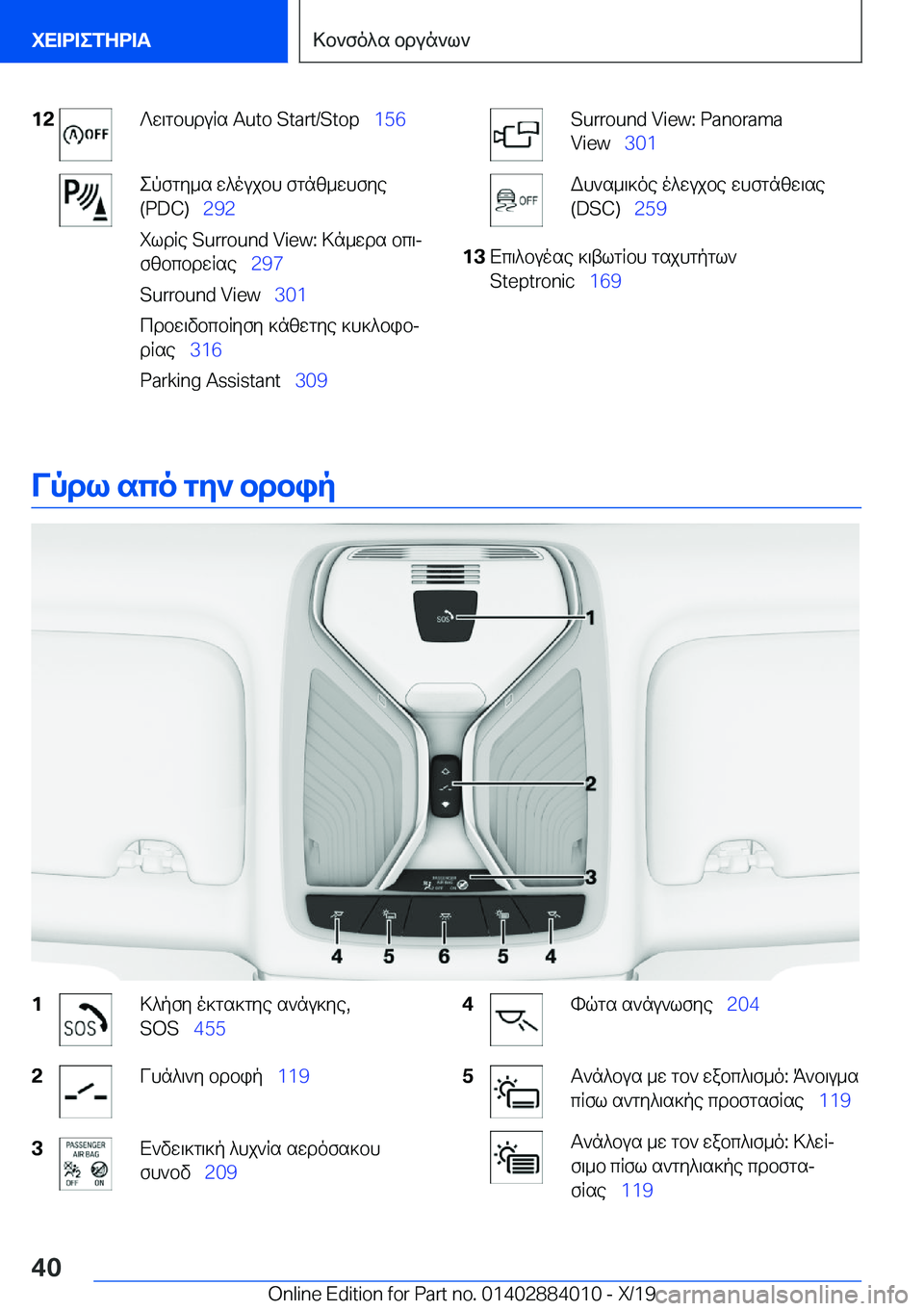 BMW X7 2020  ΟΔΗΓΌΣ ΧΡΉΣΗΣ (in Greek) �1�2?w\gbhduRs��A�u�t�o��S�t�a�r�t�/�S�t�o�p\_�1�5�6epfgy_s�w^oujbh�fgnz_whfye
�(�P�D�C�)\_ �2�9�2
ildRe��S�u�r�r�o�u�n�d��V�i�e�w�:�>n_wds�b
