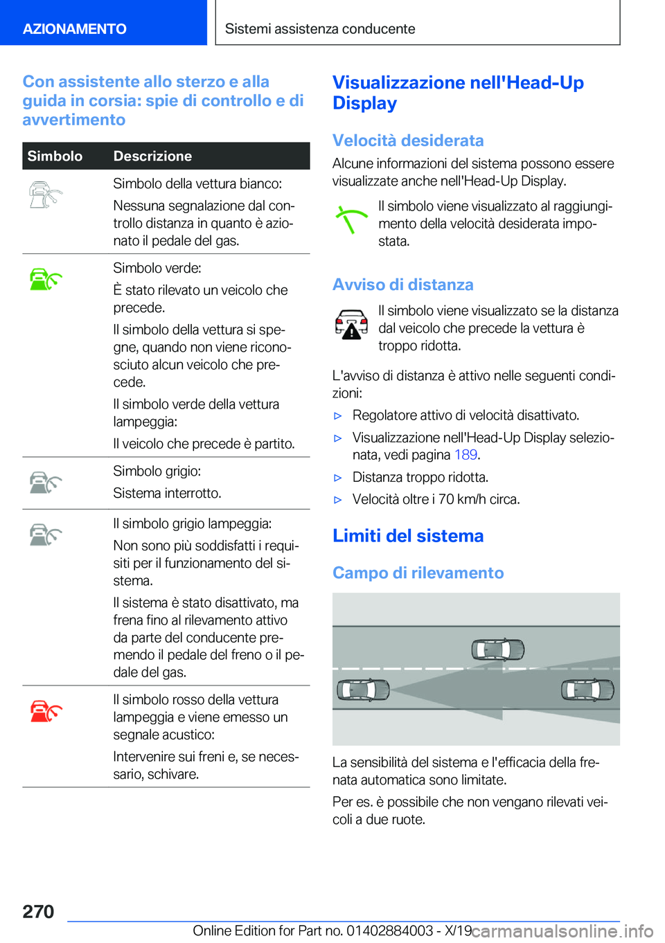 BMW X7 2020  Libretti Di Uso E manutenzione (in Italian) �C�o�n��a�s�s�i�s�t�e�n�t�e��a�l�l�o��s�t�e�r�z�o��e��a�l�l�a
�g�u�i�d�a��i�n��c�o�r�s�i�a�:��s�p�i�e��d�i��c�o�n�t�r�o�l�l�o��e��d�i
�a�v�v�e�r�t�i�m�e�n�t�o�S�i�m�b�o�l�o�D�e�s�c�r�i�z�i