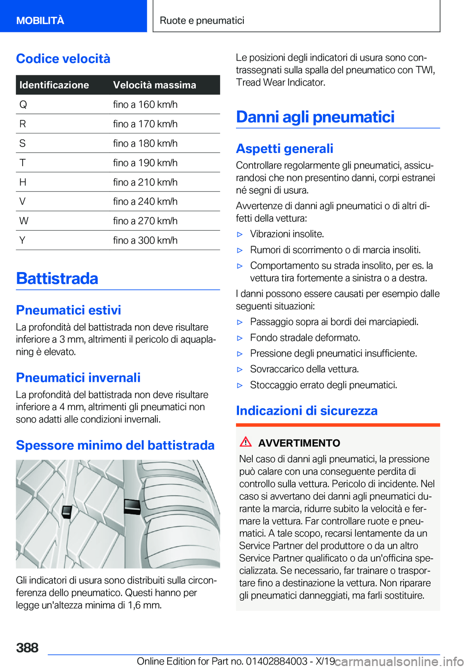 BMW X7 2020  Libretti Di Uso E manutenzione (in Italian) �C�o�d�i�c�e��v�e�l�o�c�i�t�
