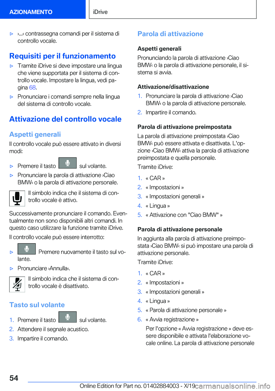 BMW X7 2020  Libretti Di Uso E manutenzione (in Italian) 'x