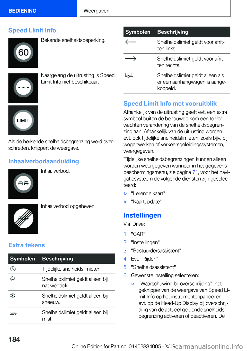 BMW X7 2020  Instructieboekjes (in Dutch) �S�p�e�e�d��L�i�m�i�t��I�n�f�o�B�e�k�e�n�d�e��s�n�e�l�h�e�i�d�s�b�e�p�e�r�k�i�n�g�.
�N�a�a�r�g�e�l�a�n�g��d�e��u�i�t�r�u�s�t�i�n�g��i�s��S�p�e�e�d
�L�i�m�i�t��I�n�f�o��n�i�e�t��b�e�s�c�h�i�k