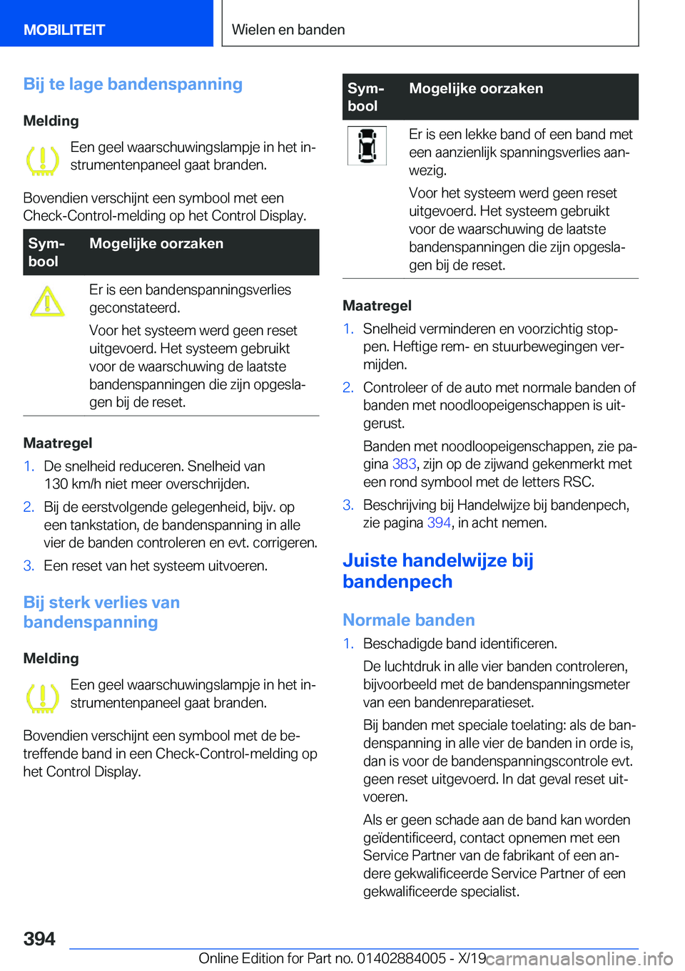 BMW X7 2020  Instructieboekjes (in Dutch) �B�i�j��t�e��l�a�g�e��b�a�n�d�e�n�s�p�a�n�n�i�n�g�M�e�l�d�i�n�g �E�e�n��g�e�e�l��w�a�a�r�s�c�h�u�w�i�n�g�s�l�a�m�p�j�e��i�n��h�e�t��i�nj
�s�t�r�u�m�e�n�t�e�n�p�a�n�e�e�l��g�a�a�t��b�r�a�n�d