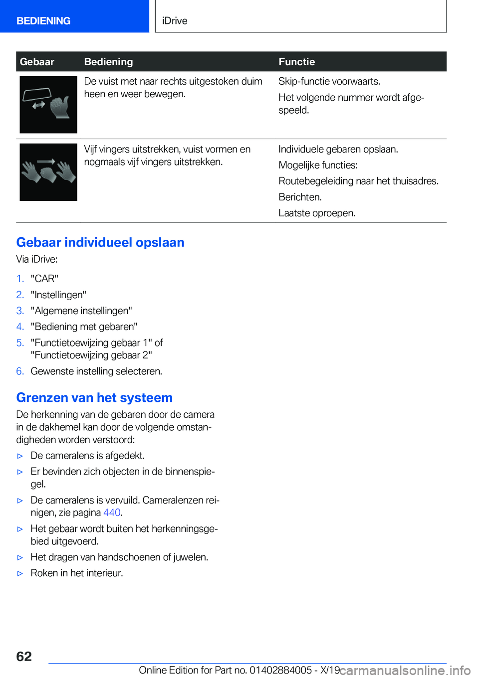 BMW X7 2020  Instructieboekjes (in Dutch) �G�e�b�a�a�r�B�e�d�i�e�n�i�n�g�F�u�n�c�t�i�e�D�e��v�u�i�s�t��m�e�t��n�a�a�r��r�e�c�h�t�s��u�i�t�g�e�s�t�o�k�e�n��d�u�i�m�h�e�e�n��e�n��w�e�e�r��b�e�w�e�g�e�n�.�S�k�i�p�-�f�u�n�c�t�i�e��v�o�o