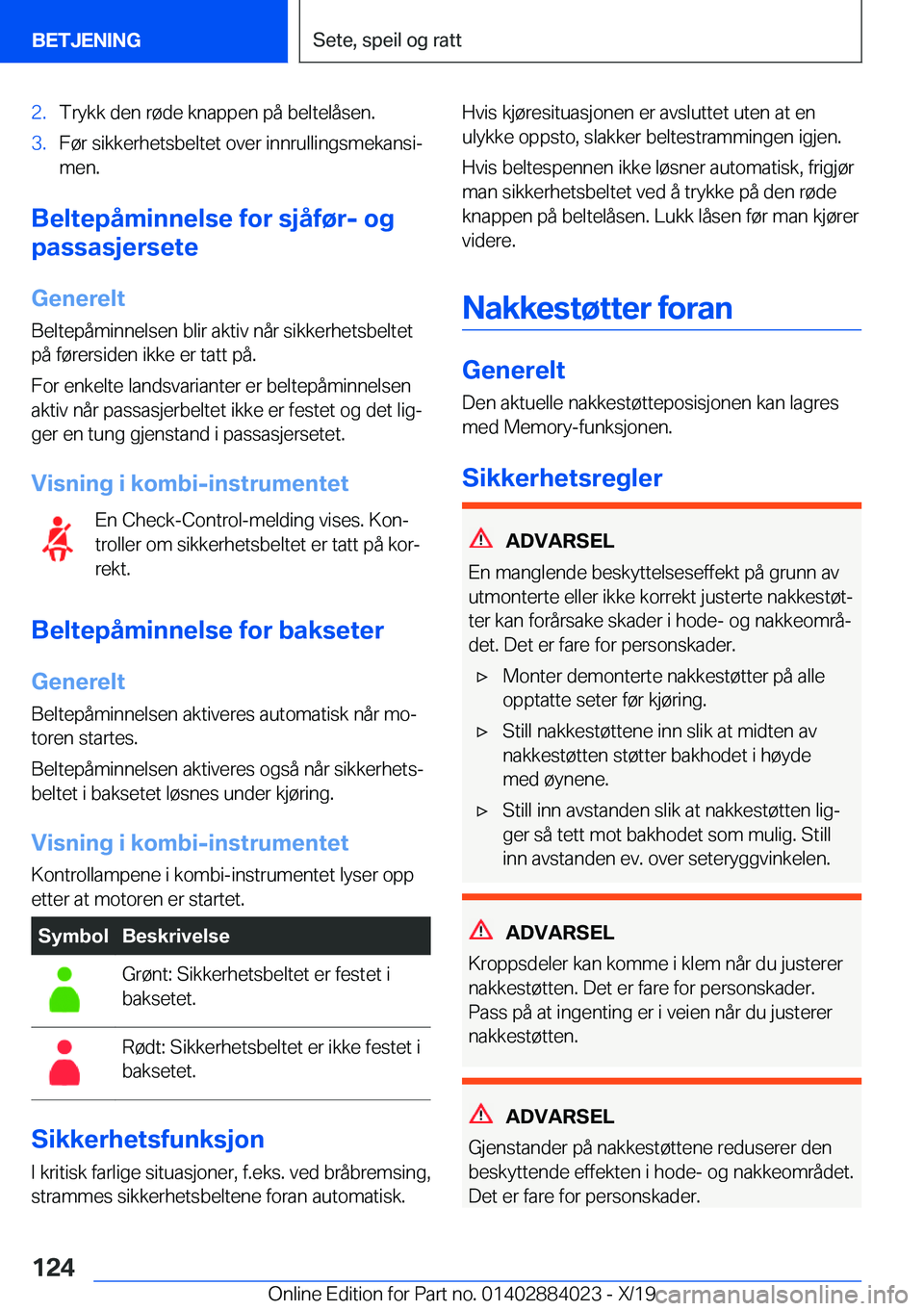 BMW X7 2020  InstruksjonsbØker (in Norwegian) �2�.�T�r�y�k�k��d�e�n��r�