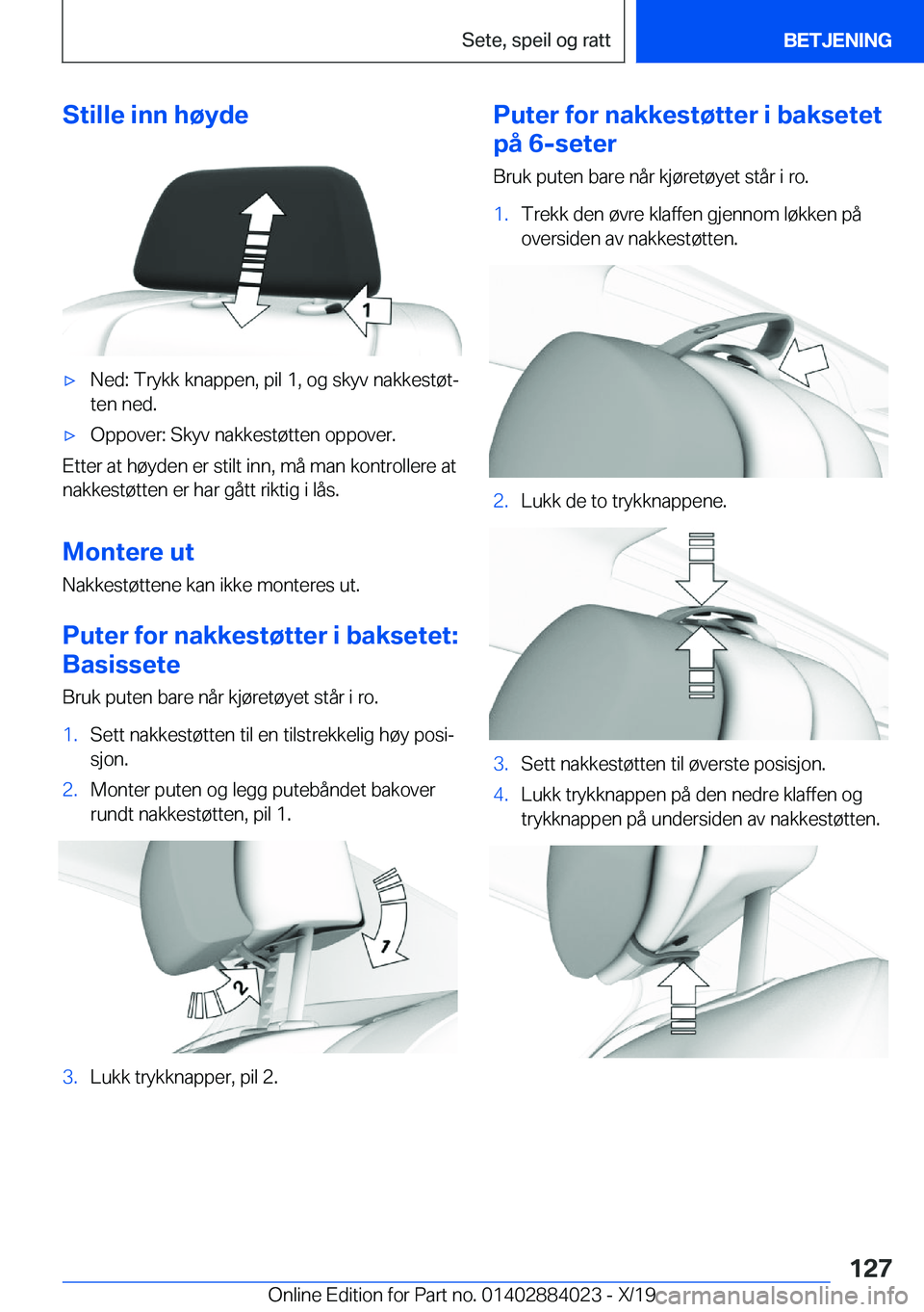 BMW X7 2020  InstruksjonsbØker (in Norwegian) �S�t�i�l�l�e��i�n�n��h�