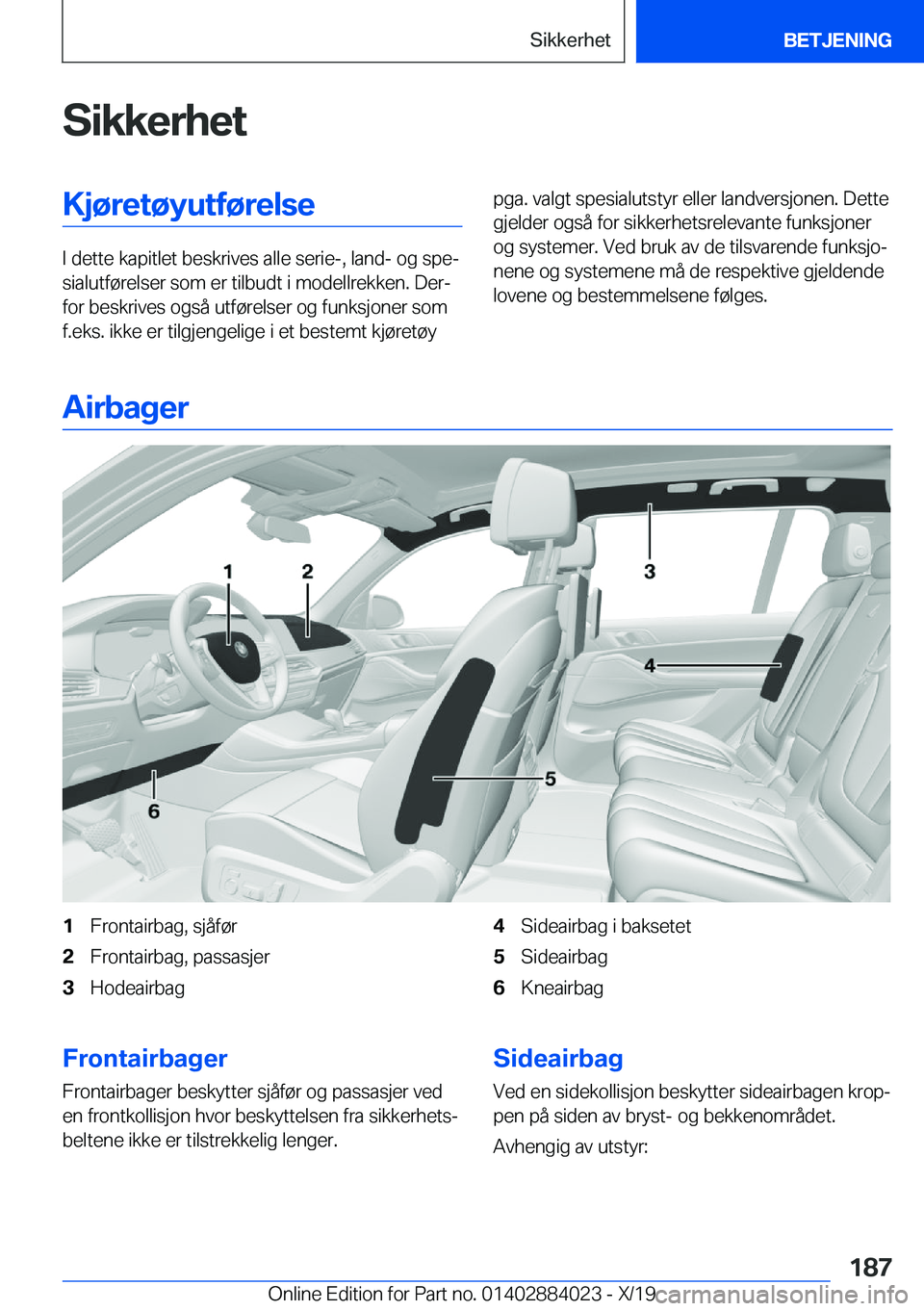 BMW X7 2020  InstruksjonsbØker (in Norwegian) �S�i�k�k�e�r�h�e�t�K�j�