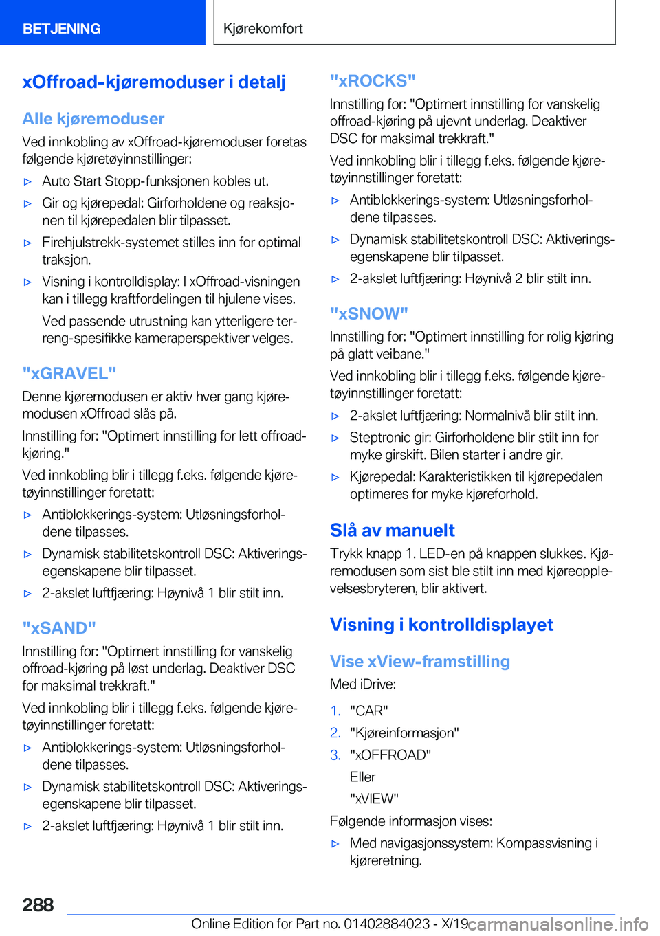BMW X7 2020  InstruksjonsbØker (in Norwegian) �x�O�f�f�r�o�a�d�-�k�j�