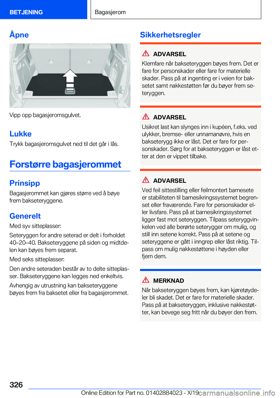 BMW X7 2020  InstruksjonsbØker (in Norwegian) �