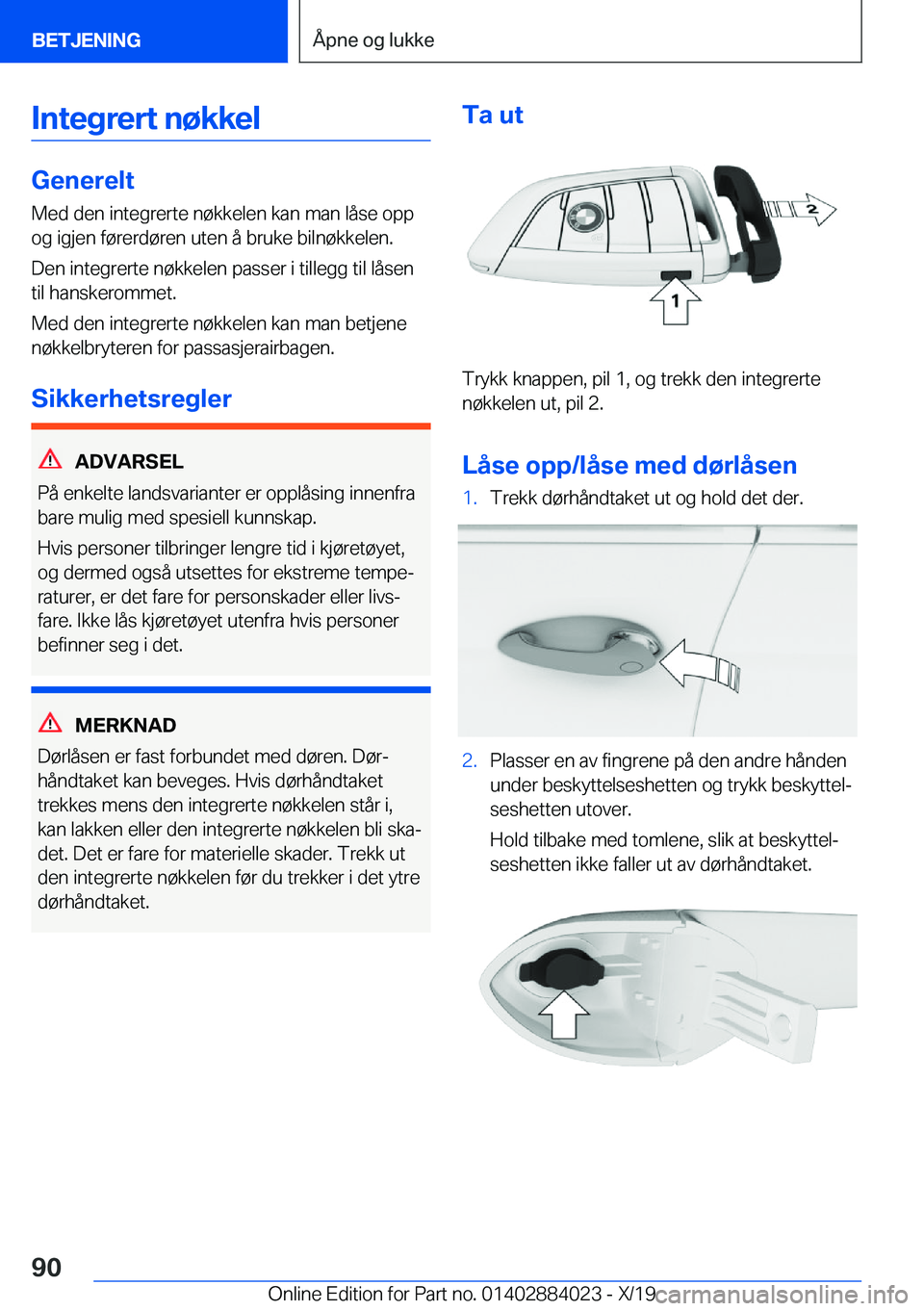 BMW X7 2020  InstruksjonsbØker (in Norwegian) �I�n�t�e�g�r�e�r�t��n�