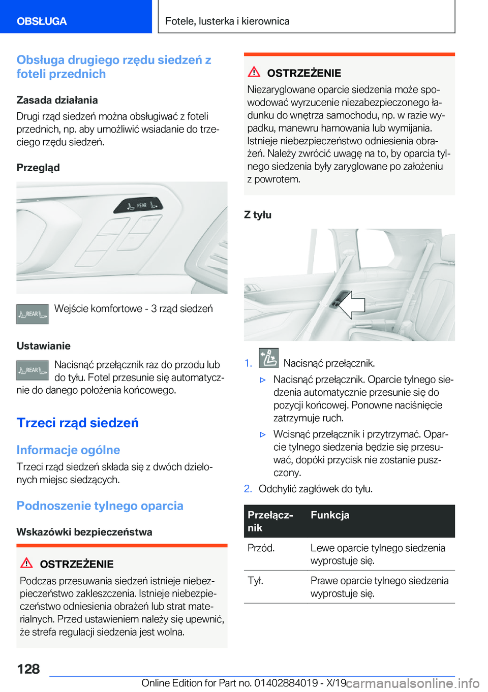 BMW X7 2020  Instrukcja obsługi (in Polish) �O�b�s�ł�u�g�a��d�r�u�g�i�e�g�o��r�z�