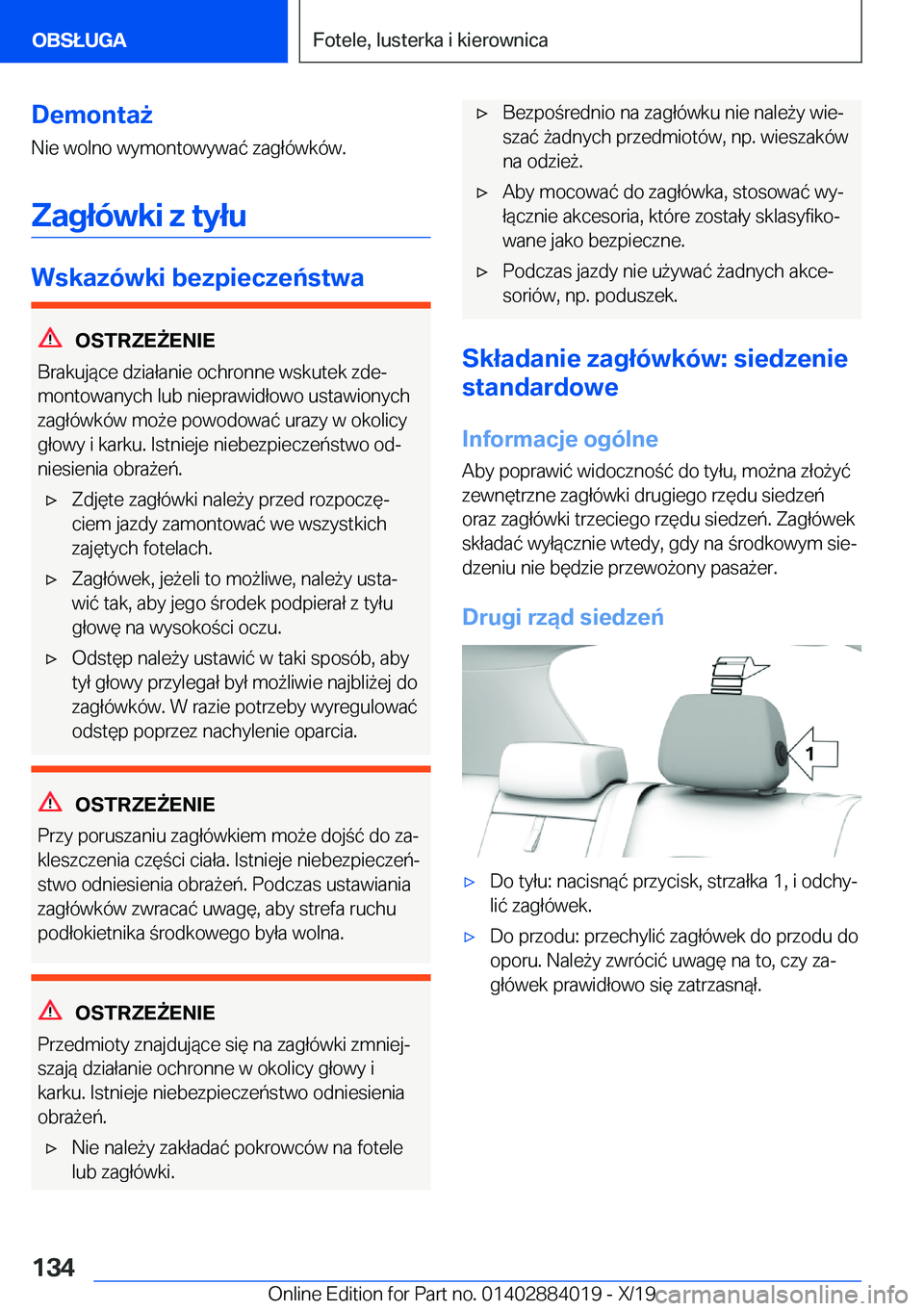 BMW X7 2020  Instrukcja obsługi (in Polish) �D�e�m�o�n�t�a9
�N�i�e��w�o�l�n�o��w�y�m�o�n�t�o�w�y�w�a�