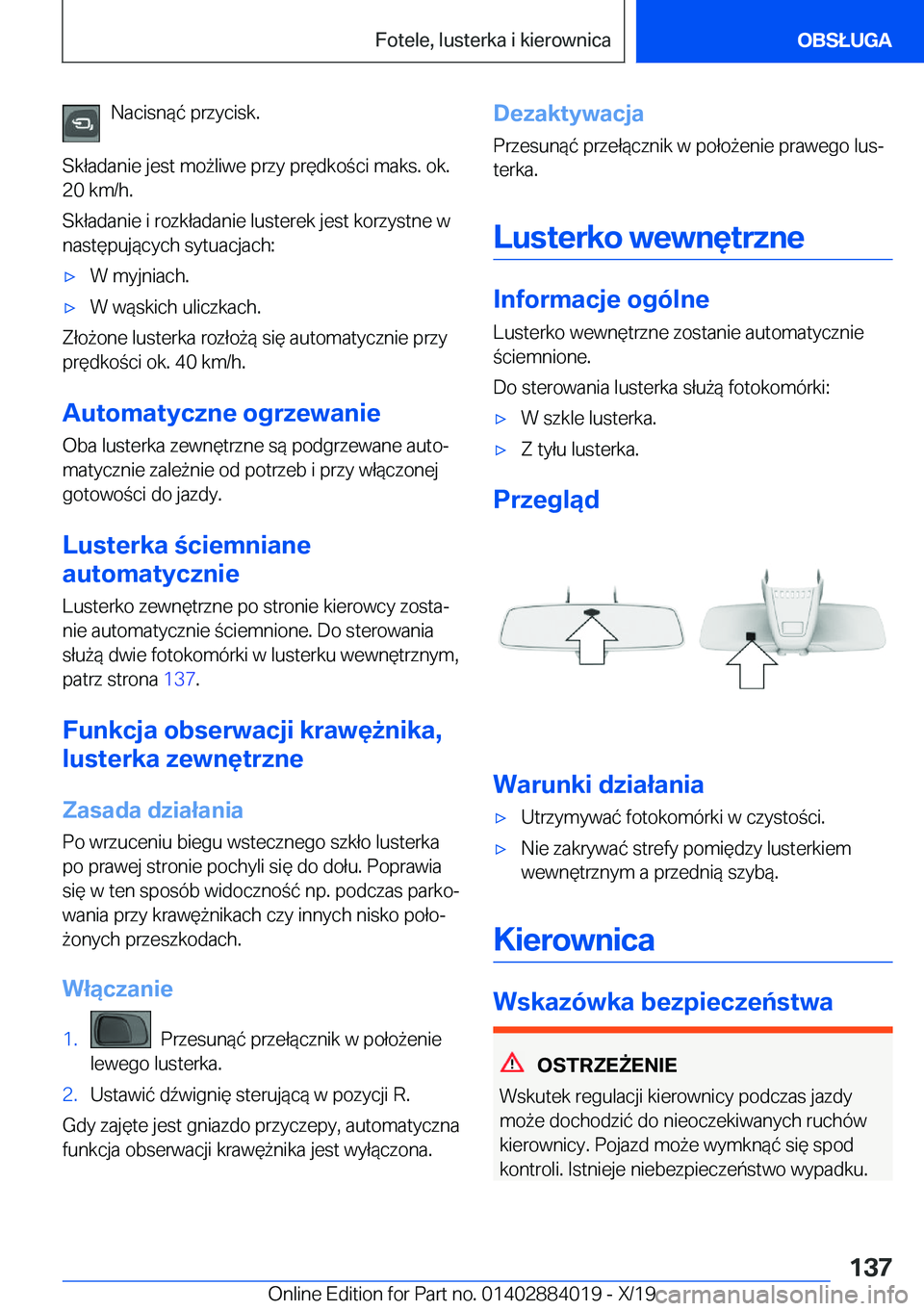 BMW X7 2020  Instrukcja obsługi (in Polish) �N�a�c�i�s�n�