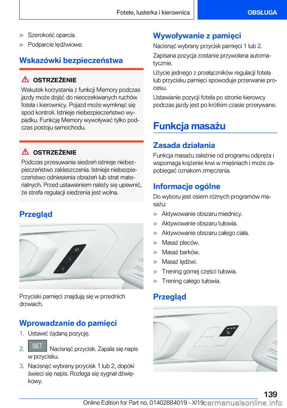 BMW X7 2020  Instrukcja obsługi (in Polish) 'x�S�z�e�r�o�k�o�
