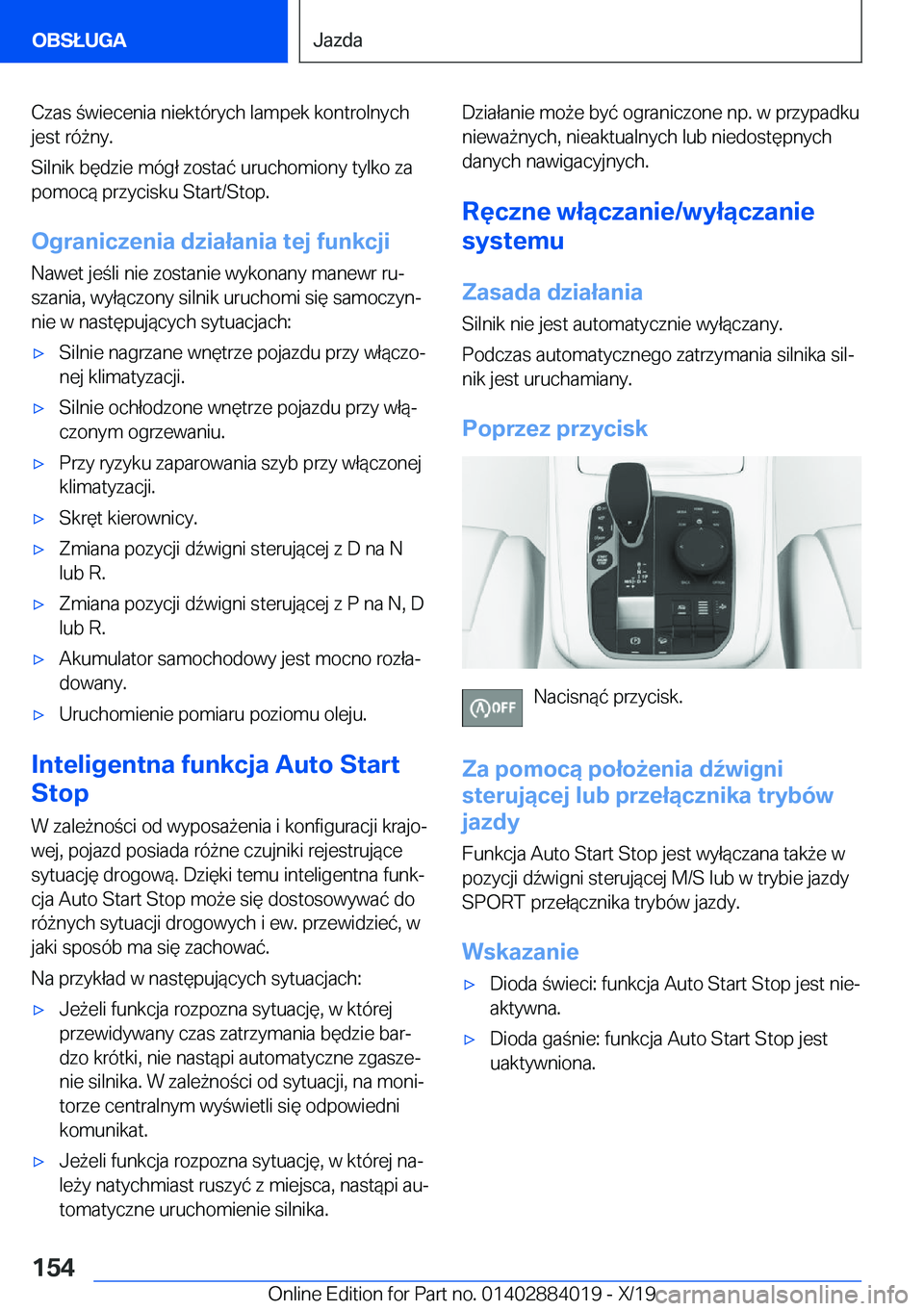 BMW X7 2020  Instrukcja obsługi (in Polish) �C�z�a�s��w�i�e�c�e�n�i�a��n�i�e�k�t�