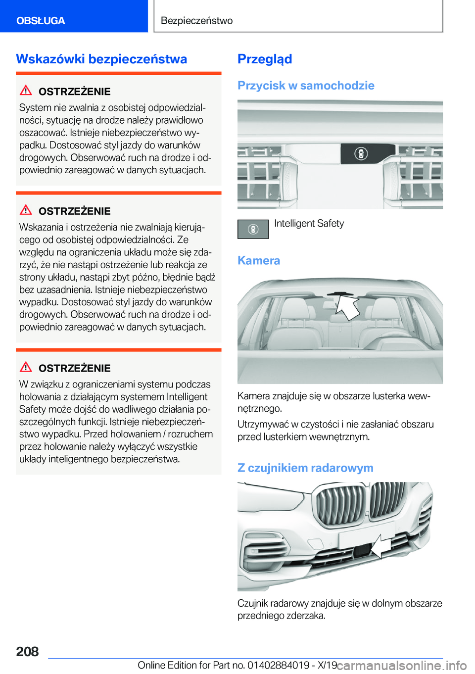 BMW X7 2020  Instrukcja obsługi (in Polish) �W�s�k�a�z�