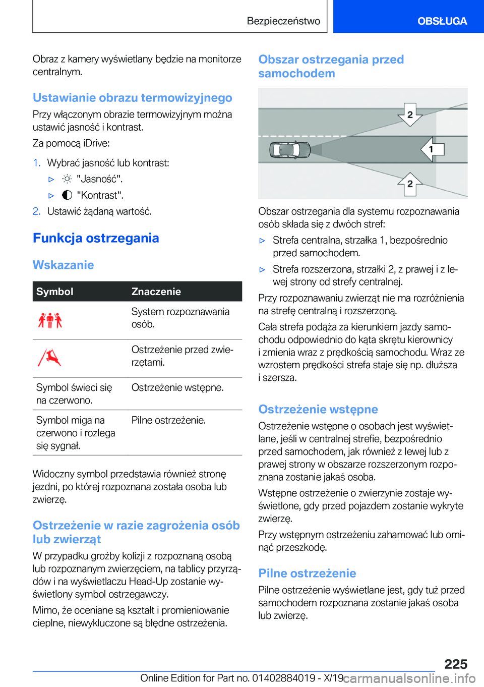 BMW X7 2020  Instrukcja obsługi (in Polish) �O�b�r�a�z��z��k�a�m�e�r�y��w�y�w�i�e�t�l�a�n�y��b�