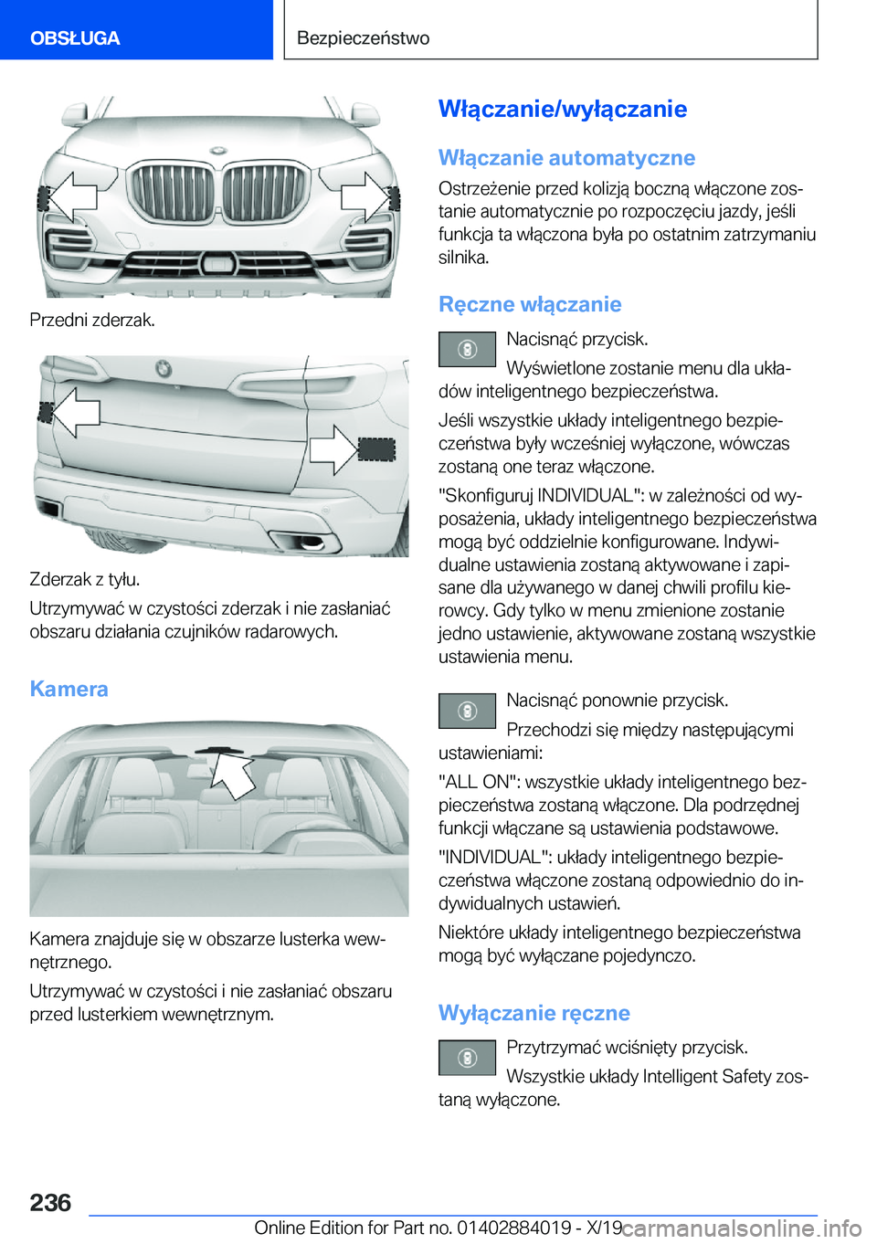 BMW X7 2020  Instrukcja obsługi (in Polish) �P�r�z�e�d�n�i��z�d�e�r�z�a�k�.
�Z�d�e�r�z�a�k��z��t�y�ł�u�.
�U�t�r�z�y�m�y�w�a�