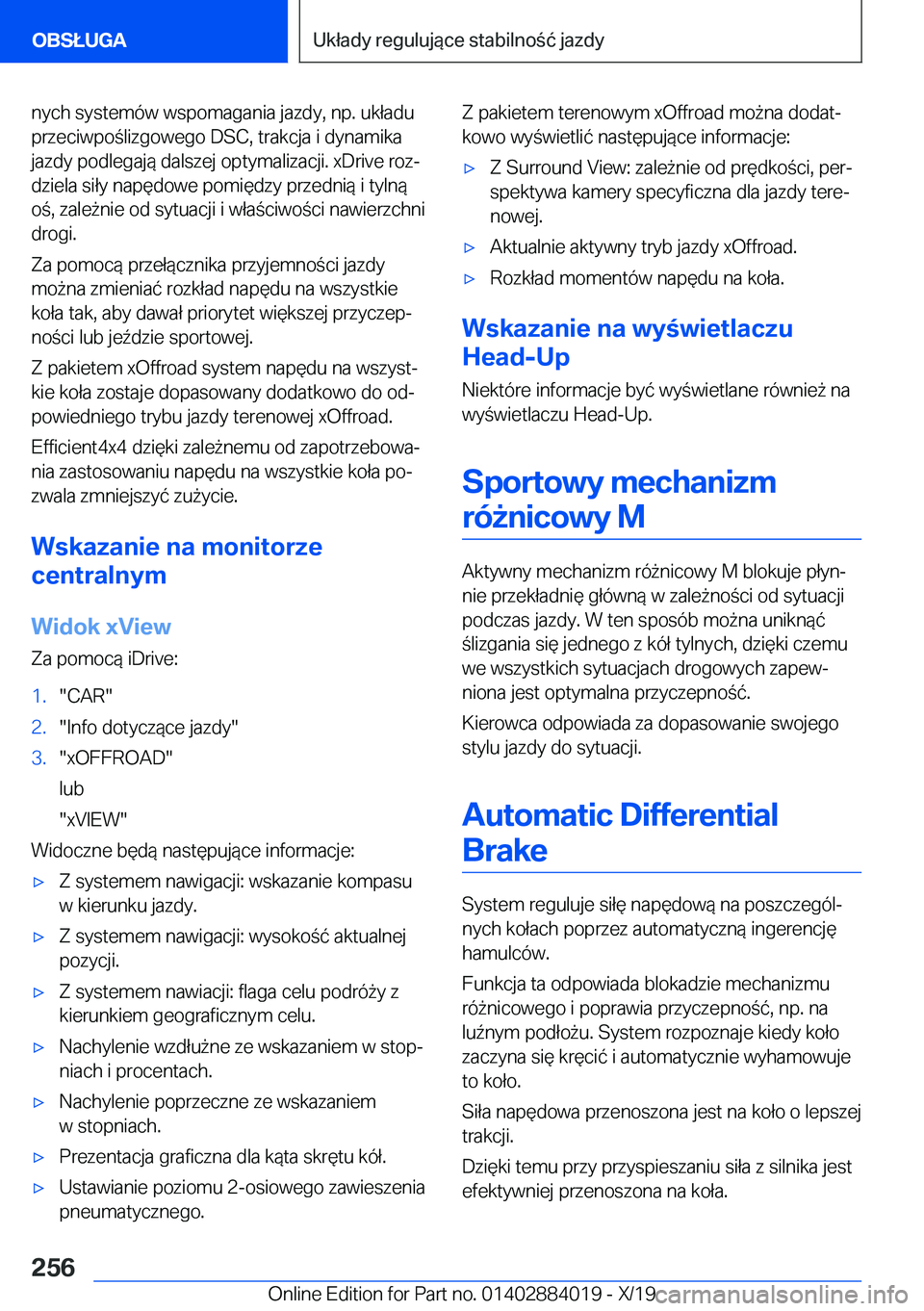 BMW X7 2020  Instrukcja obsługi (in Polish) �n�y�c�h��s�y�s�t�e�m�