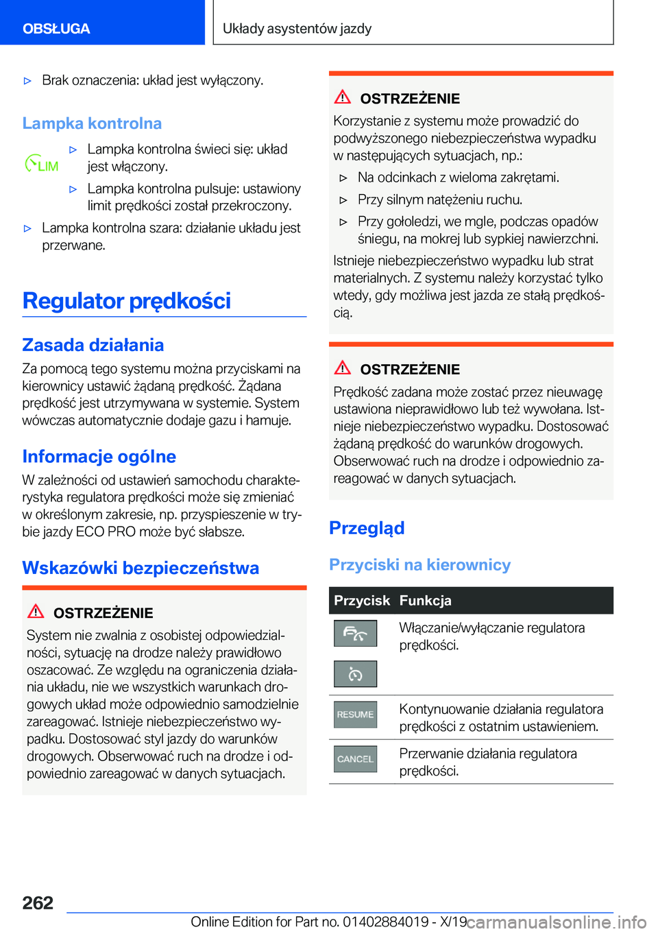 BMW X7 2020  Instrukcja obsługi (in Polish) 'x�B�r�a�k��o�z�n�a�c�z�e�n�i�a�:��u�k�ł�a�d��j�e�s�t��w�y�ł�