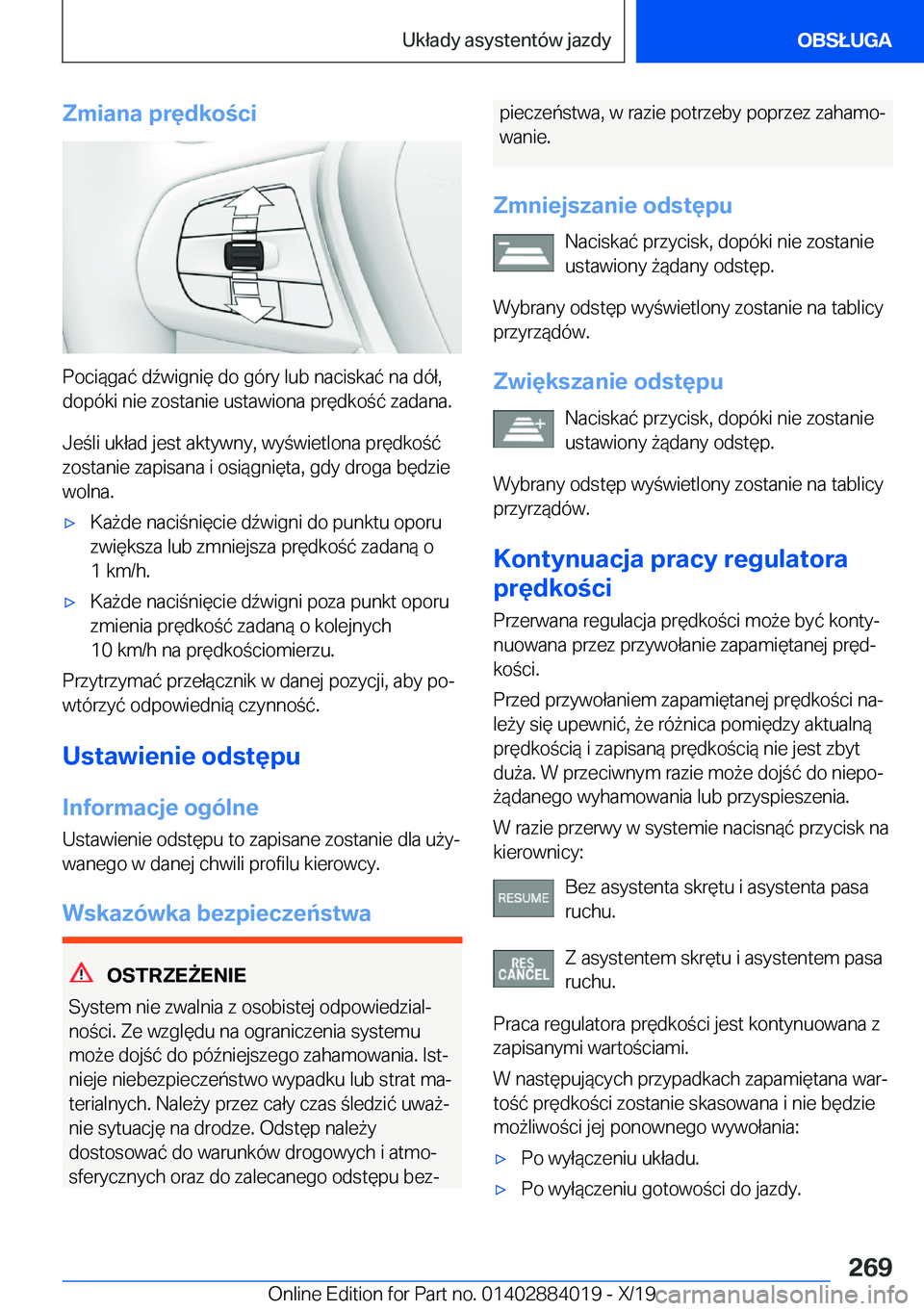 BMW X7 2020  Instrukcja obsługi (in Polish) �Z�m�i�a�n�a��p�r�