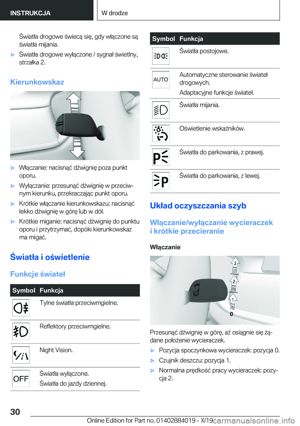 BMW X7 2020  Instrukcja obsługi (in Polish) �w�i�a�t�ł�a��d�r�o�g�o�w�e��w�i�e�c�