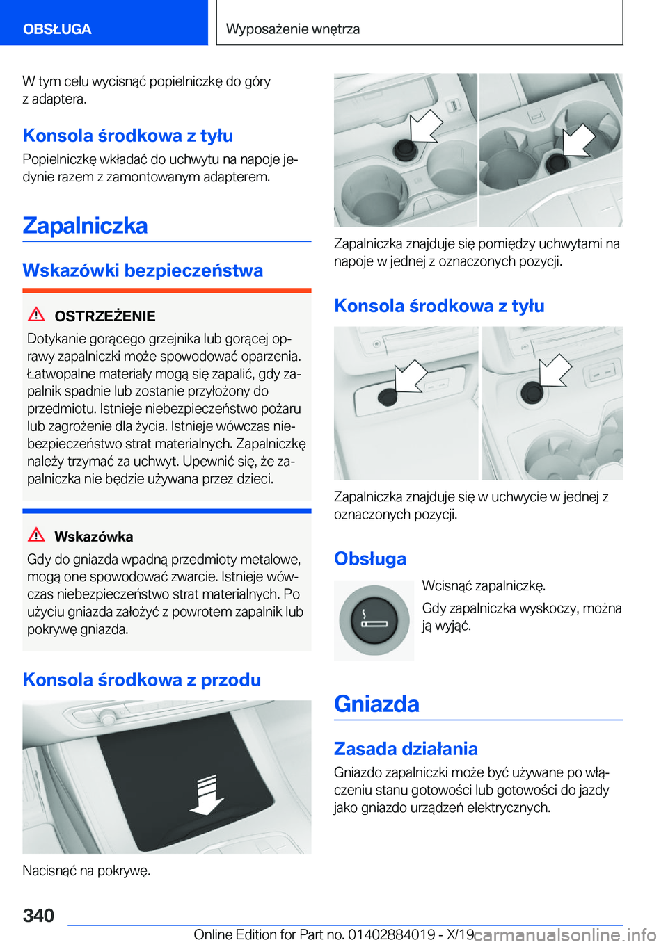 BMW X7 2020  Instrukcja obsługi (in Polish) �W��t�y�m��c�e�l�u��w�y�c�i�s�n�