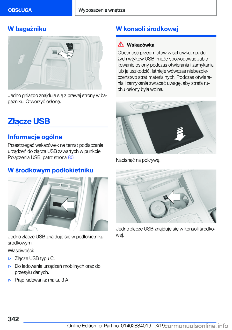 BMW X7 2020  Instrukcja obsługi (in Polish) �W��b�a�g�a9�n�i�k�u
�J�e�d�n�o��g�n�i�a�z�d�o��z�n�a�j�d�u�j�e��s�i�