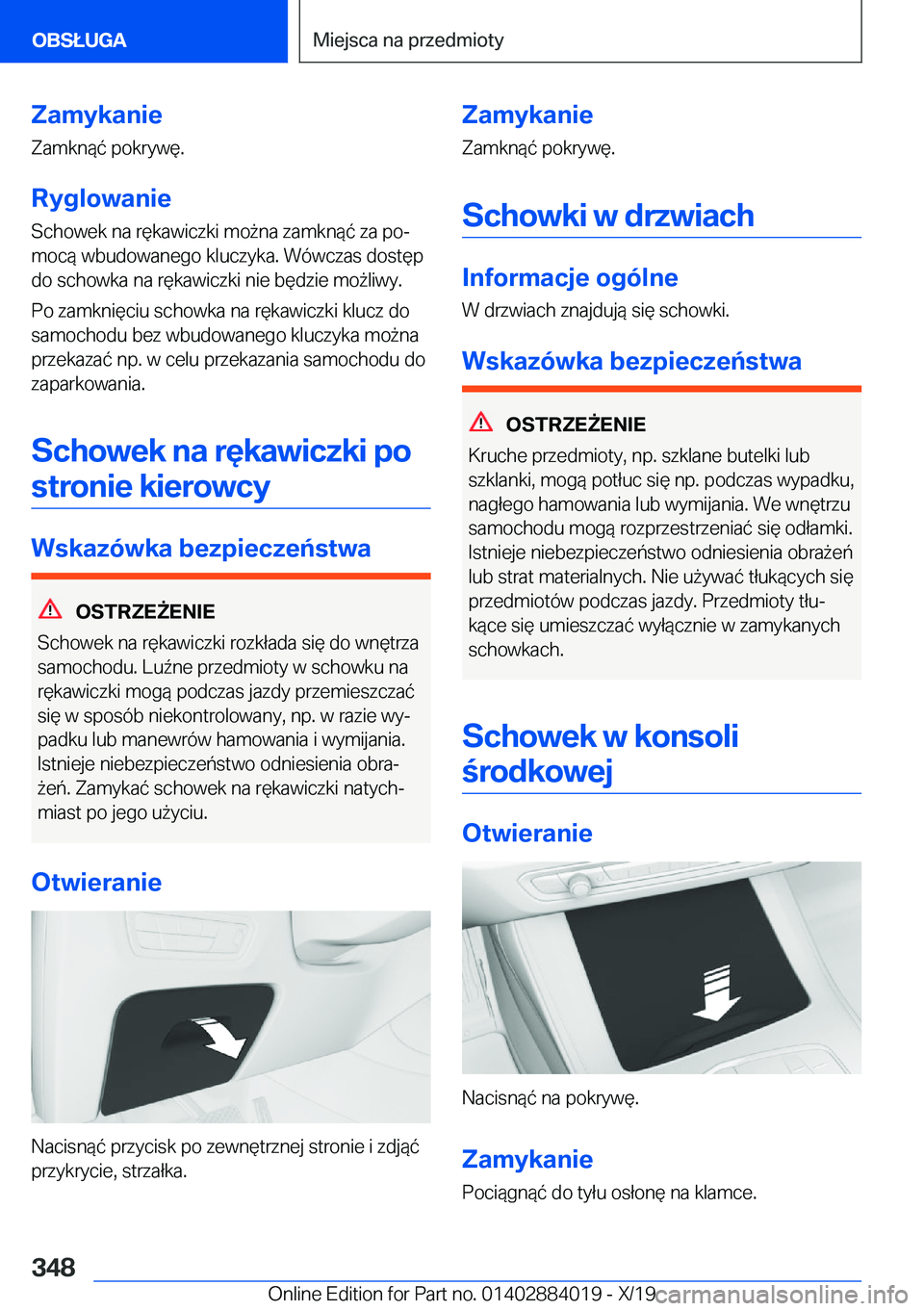BMW X7 2020  Instrukcja obsługi (in Polish) �Z�a�m�y�k�a�n�i�e
�Z�a�m�k�n�