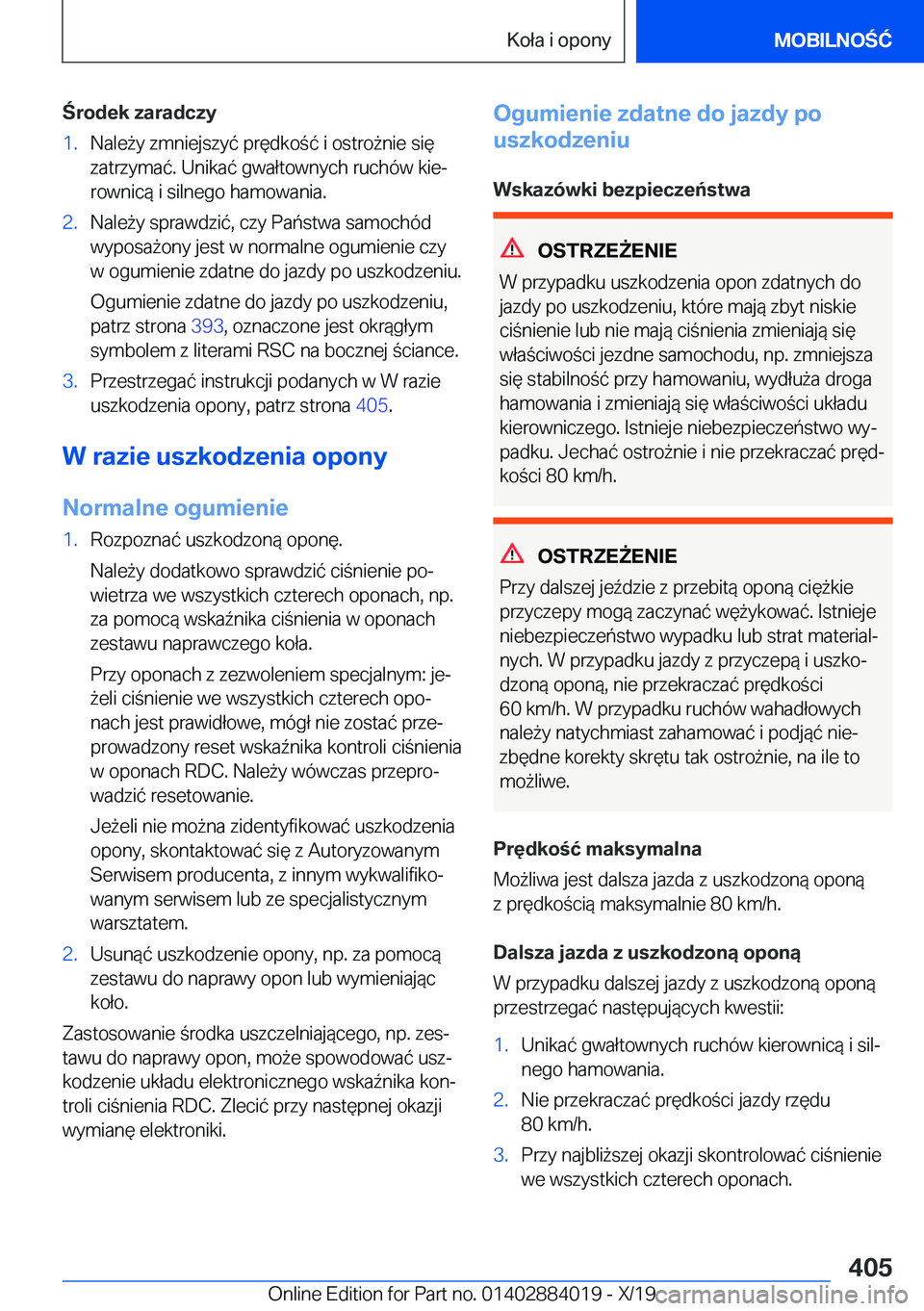 BMW X7 2020  Instrukcja obsługi (in Polish) �r�o�d�e�k��z�a�r�a�d�c�z�y�1�.�N�a�l�e9�y��z�m�n�i�e�j�s�z�y�