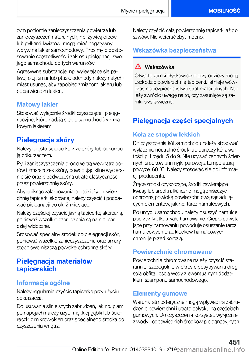 BMW X7 2020  Instrukcja obsługi (in Polish) 9�y�m��p�o�z�i�o�m�i�e��z�a�n�i�e�c�z�y�s�z�c�z�e�n�i�a��p�o�w�i�e�t�r�z�a��l�u�b�z�a�n�i�e�c�z�y�s�z�c�z�e�ń��n�a�t�u�r�a�l�n�y�c�h�,��n�p�.�9�y�w�i�c�