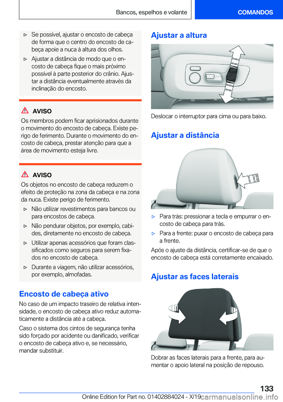 BMW X7 2020  Manual do condutor (in Portuguese) x�S�e��p�o�s�s�