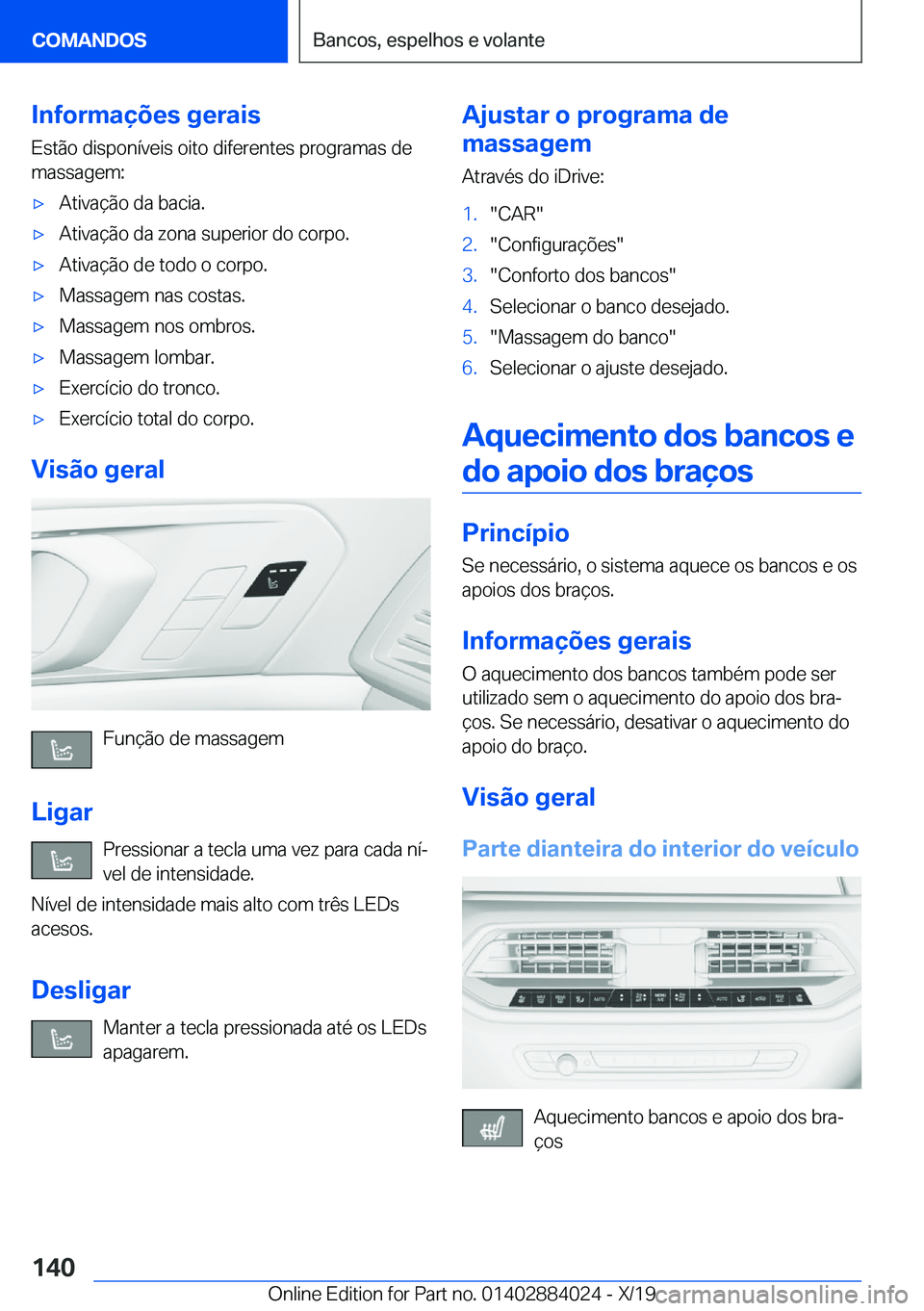 BMW X7 2020  Manual do condutor (in Portuguese) �I�n�f�o�r�m�a�