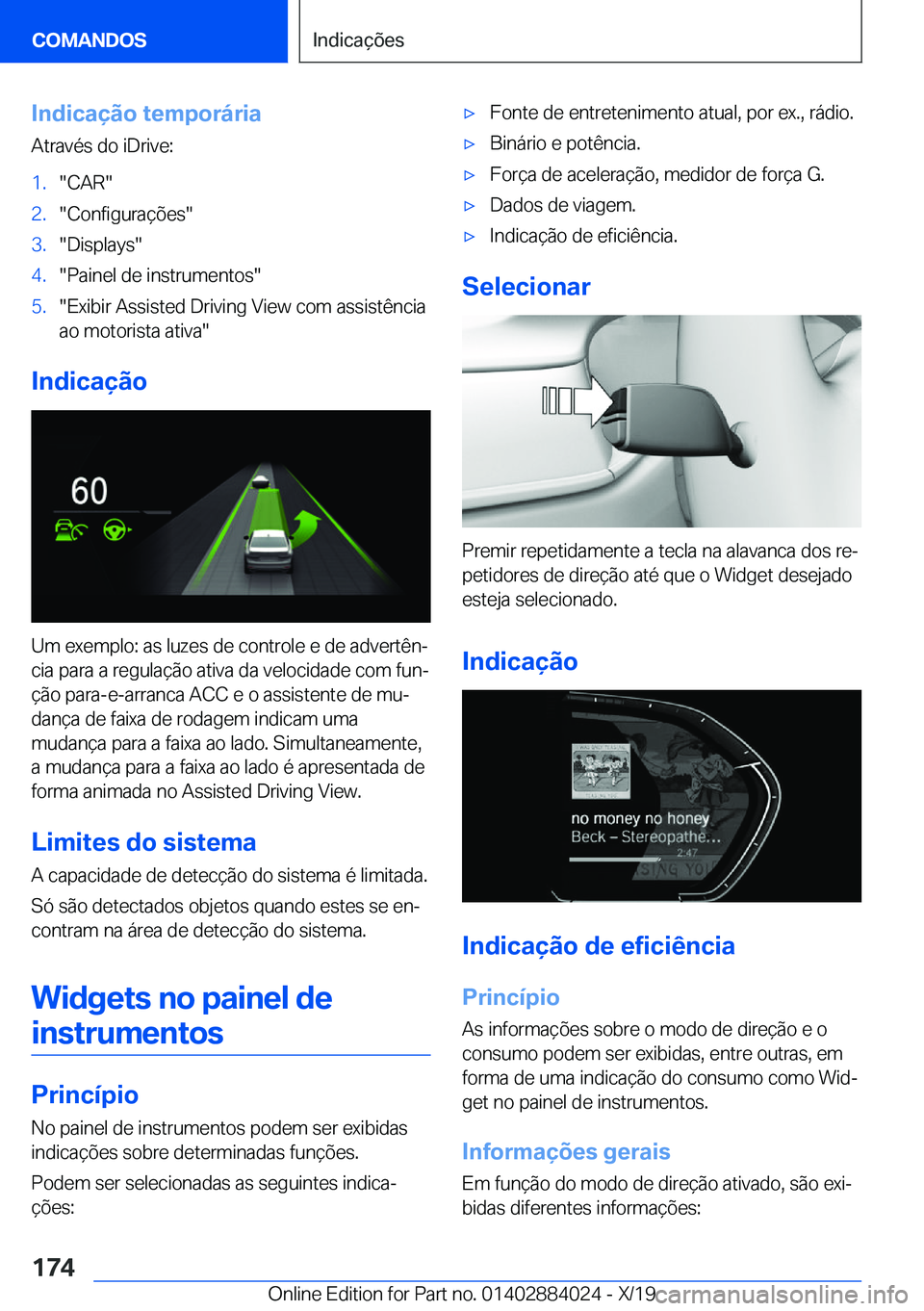 BMW X7 2020  Manual do condutor (in Portuguese) �I�n�d�i�c�a�