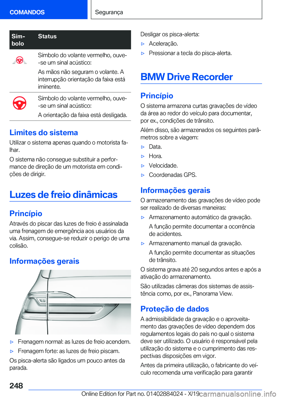 BMW X7 2020  Manual do condutor (in Portuguese) �S�