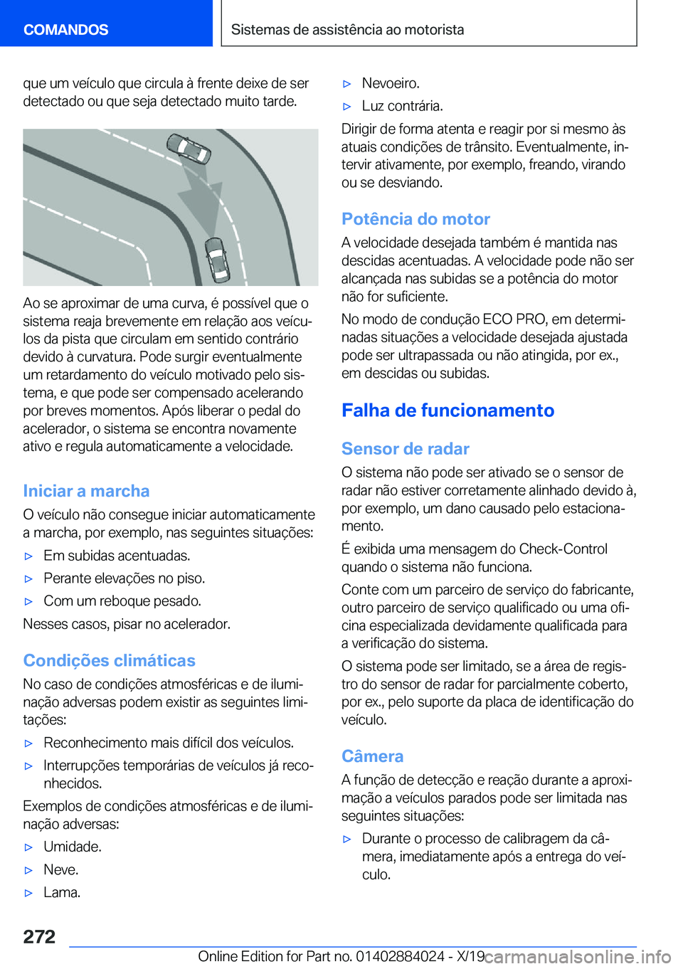 BMW X7 2020  Manual do condutor (in Portuguese) �q�u�e��u�m��v�e�