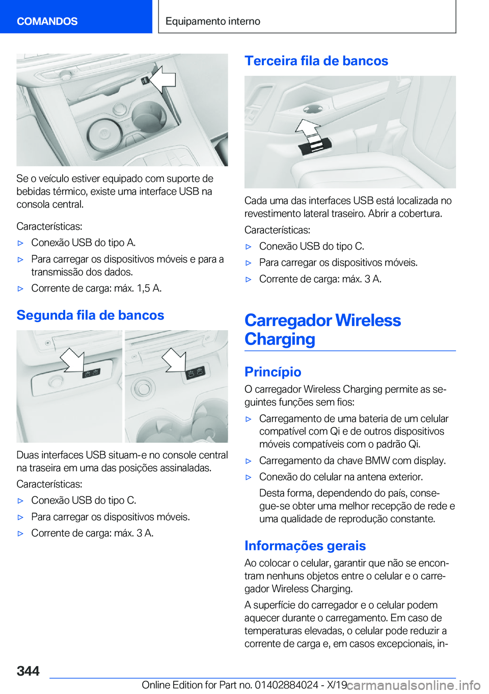 BMW X7 2020  Manual do condutor (in Portuguese) �S�e��o��v�e�