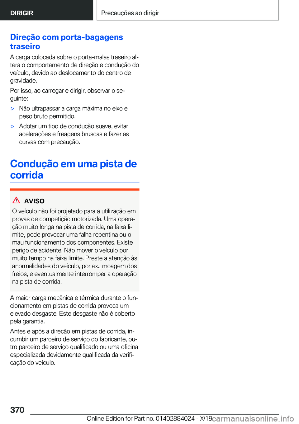 BMW X7 2020  Manual do condutor (in Portuguese) �D�i�r�e�