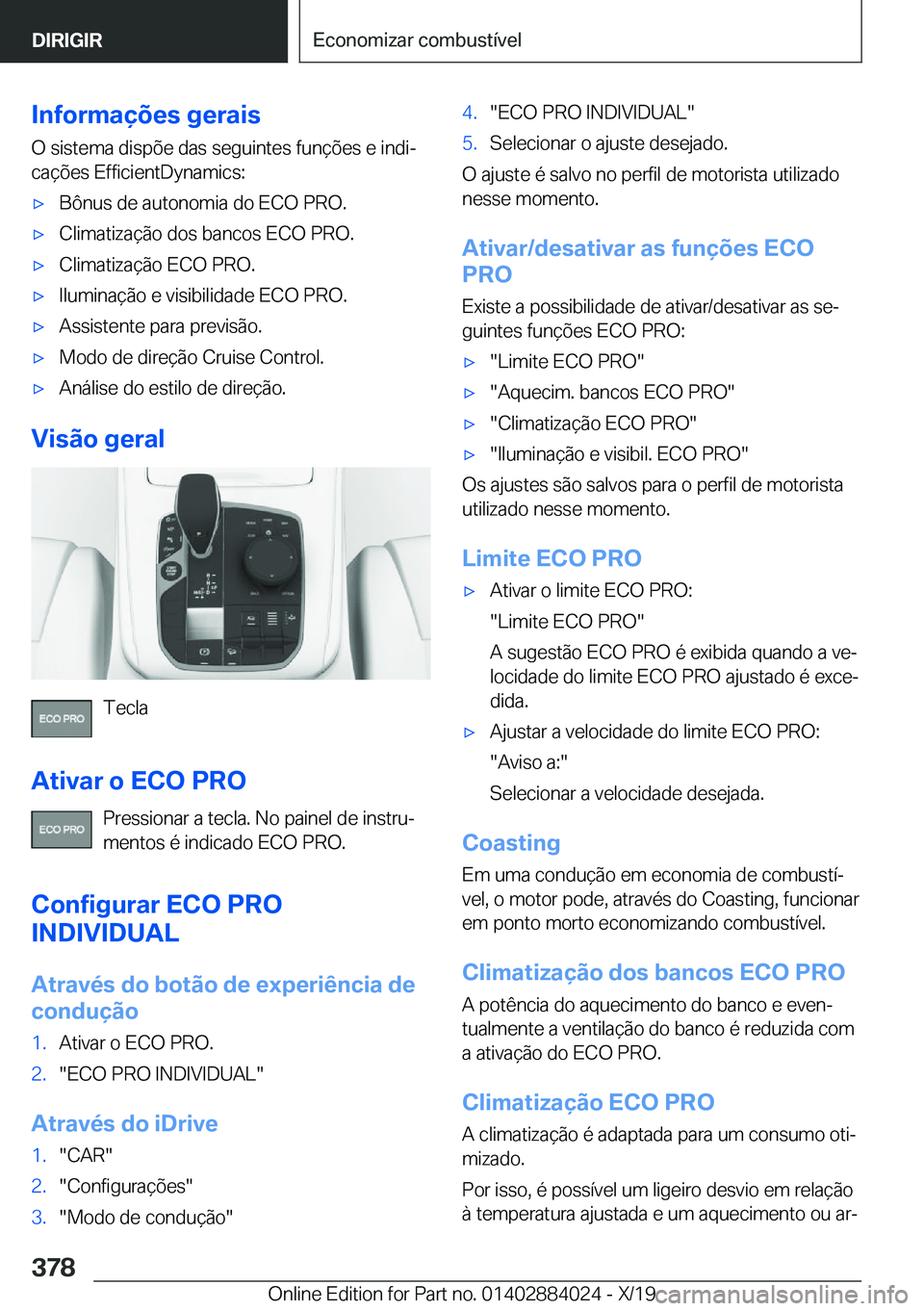 BMW X7 2020  Manual do condutor (in Portuguese) �I�n�f�o�r�m�a�