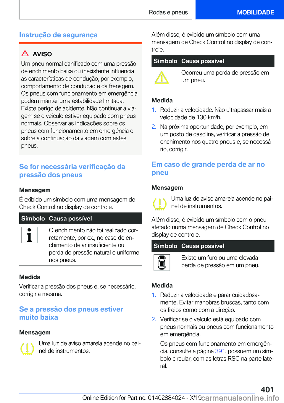 BMW X7 2020  Manual do condutor (in Portuguese) �I�n�s�t�r�u�