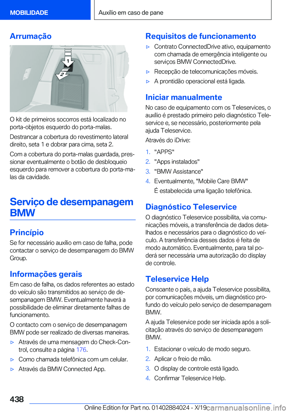 BMW X7 2020  Manual do condutor (in Portuguese) �A�r�r�u�m�a�