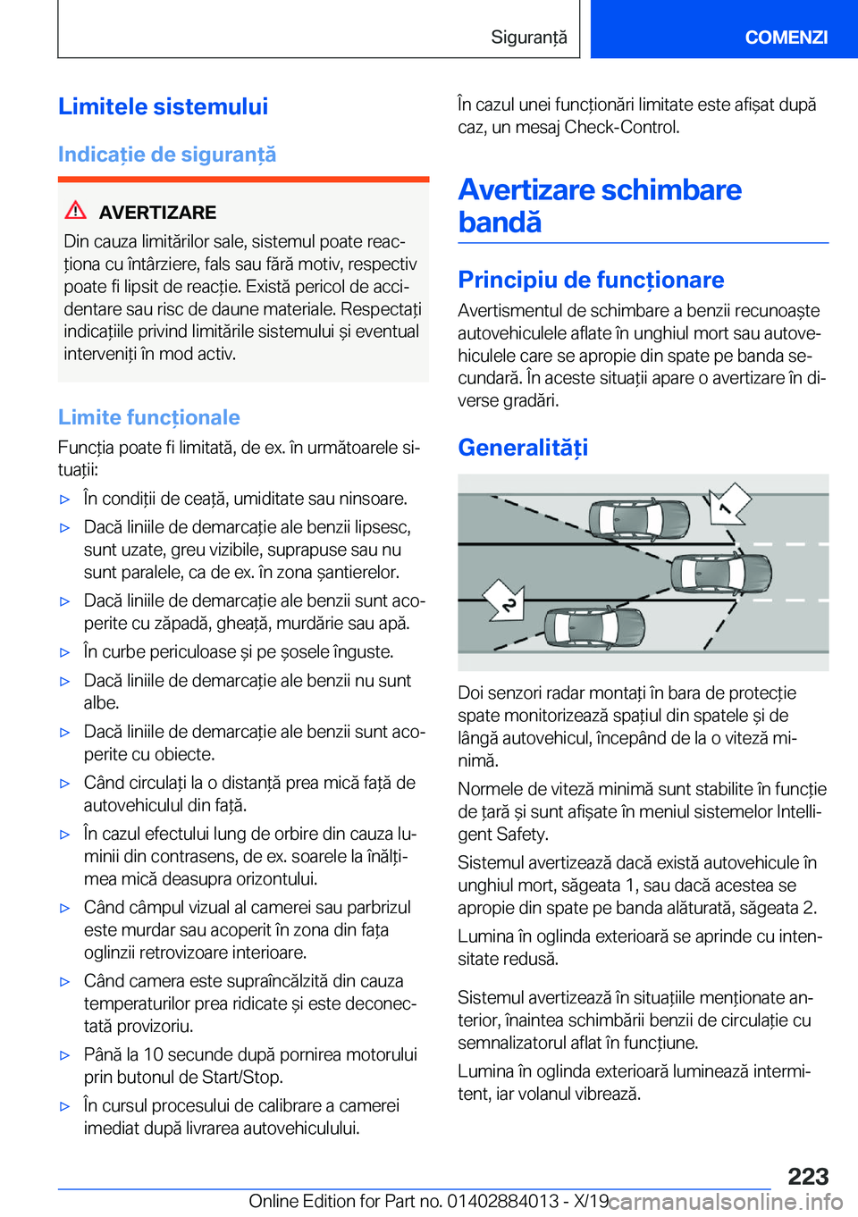 BMW X7 2020  Ghiduri De Utilizare (in Romanian) �L�i�m�i�t�e�l�e��s�i�s�t�e�m�u�l�u�i�I�n�d�i�c�a�i�e��d�e��s�i�g�u�r�a�n�