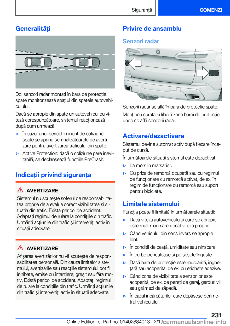 BMW X7 2020  Ghiduri De Utilizare (in Romanian) �G�e�n�e�r�a�l�i�t�