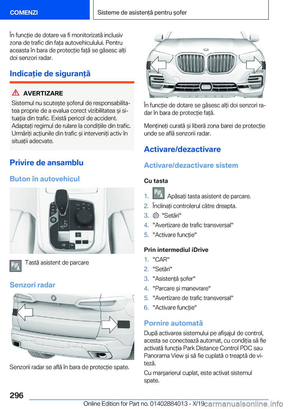 BMW X7 2020  Ghiduri De Utilizare (in Romanian) �