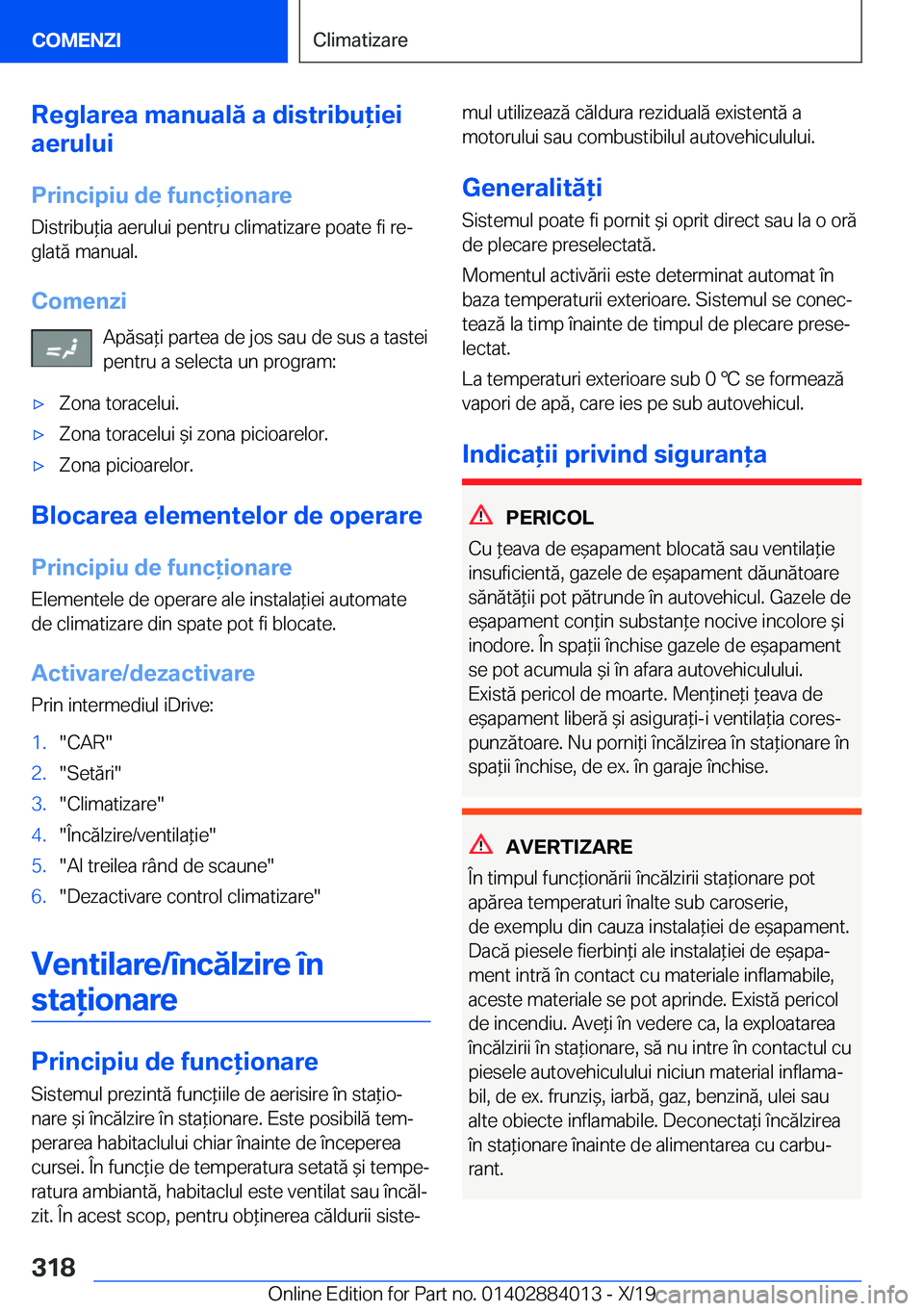 BMW X7 2020  Ghiduri De Utilizare (in Romanian) �R�e�g�l�a�r�e�a��m�a�n�u�a�l�