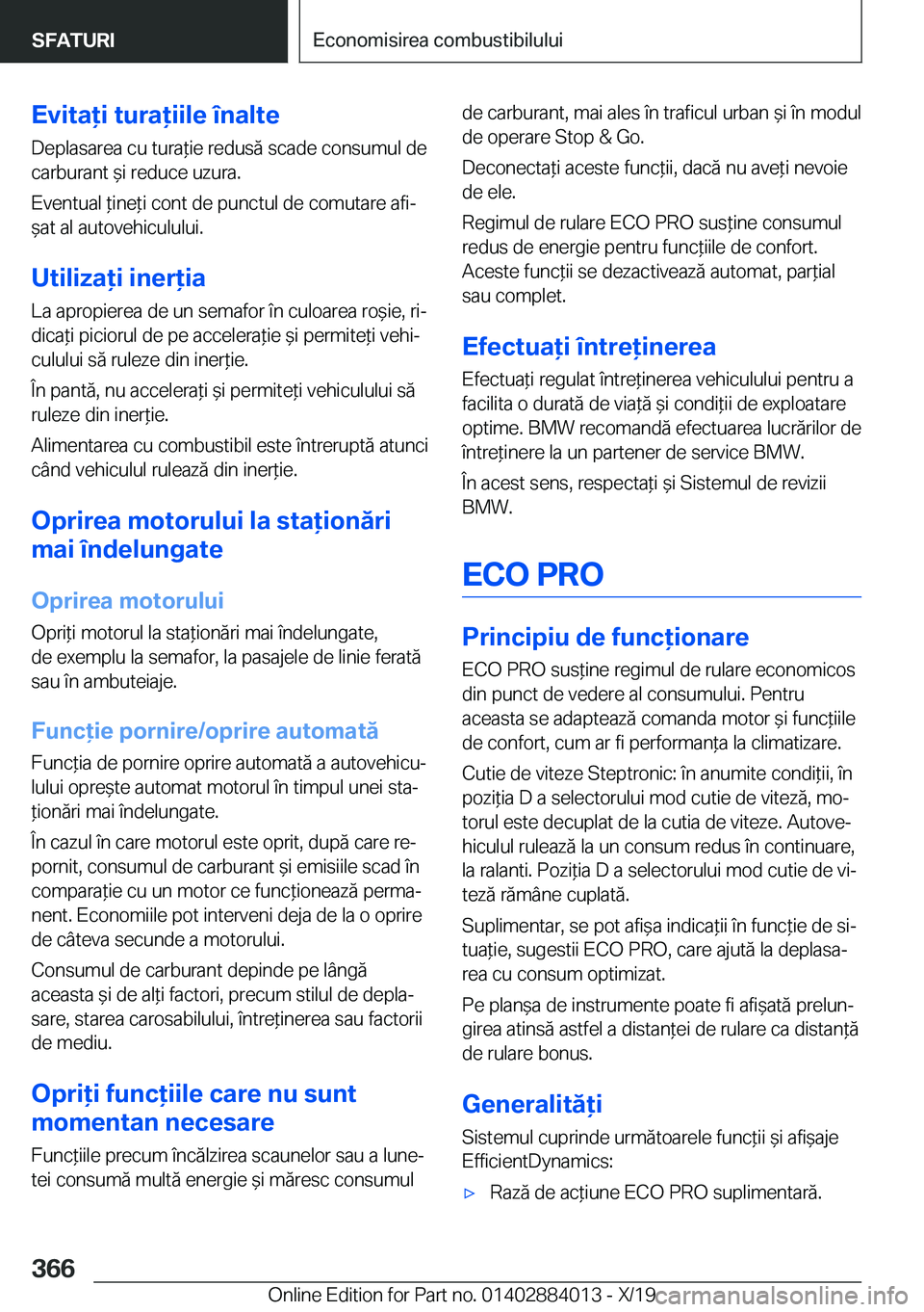 BMW X7 2020  Ghiduri De Utilizare (in Romanian) �E�v�i�t�a�i��t�u�r�a�i�i�l�e��