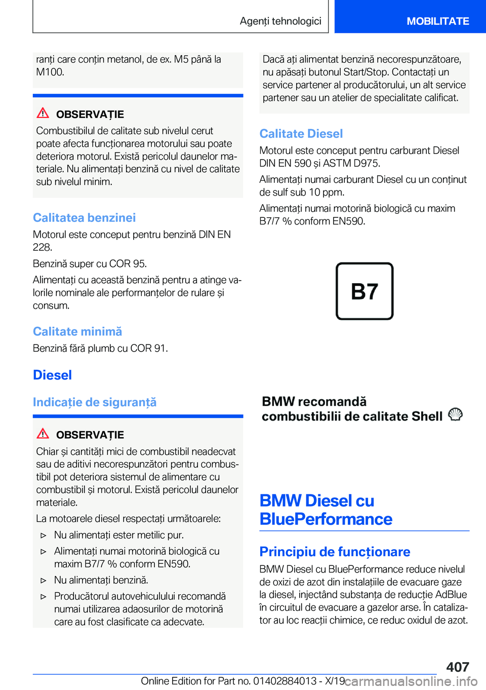 BMW X7 2020  Ghiduri De Utilizare (in Romanian) �r�a�n*�i��c�a�r�e��c�o�n*�i�n��m�e�t�a�n�o�l�,��d�e��e�x�.��M�5��p�