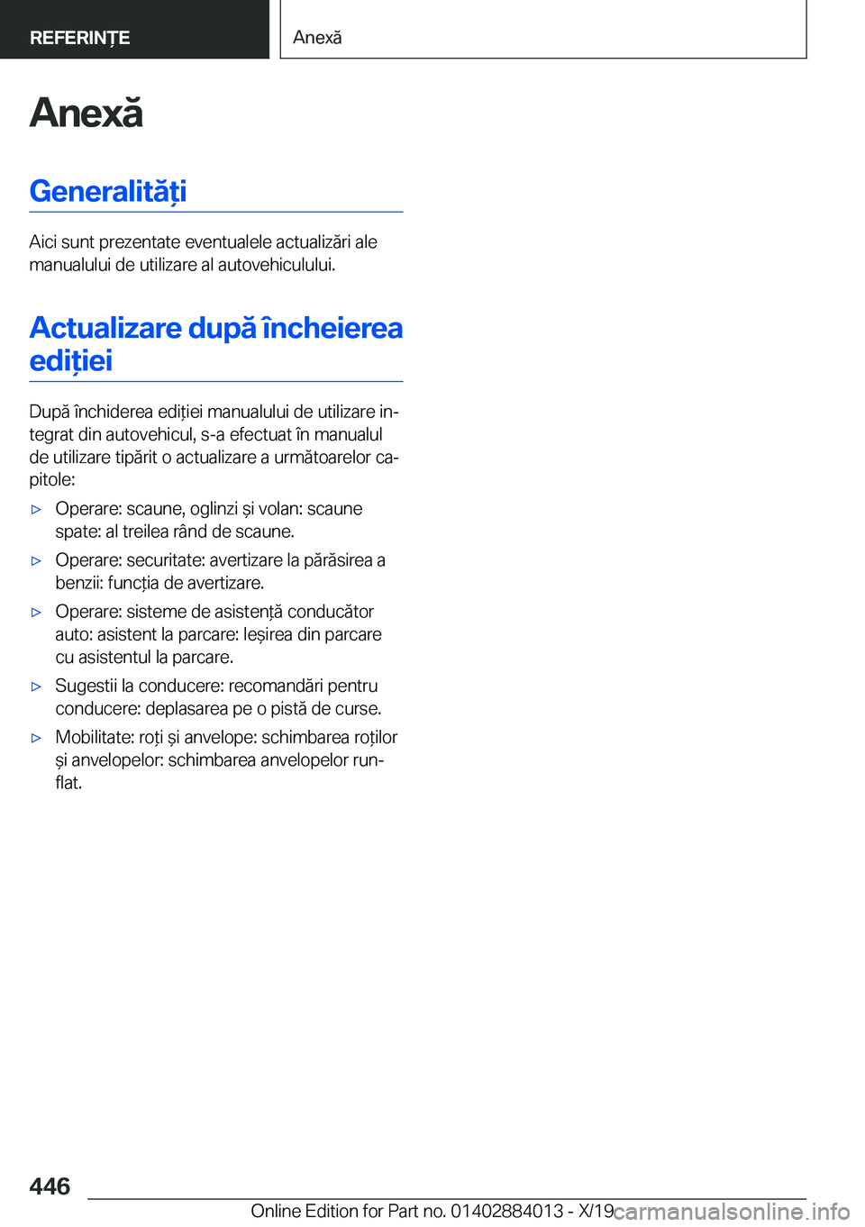 BMW X7 2020  Ghiduri De Utilizare (in Romanian) �A�n�e�x�